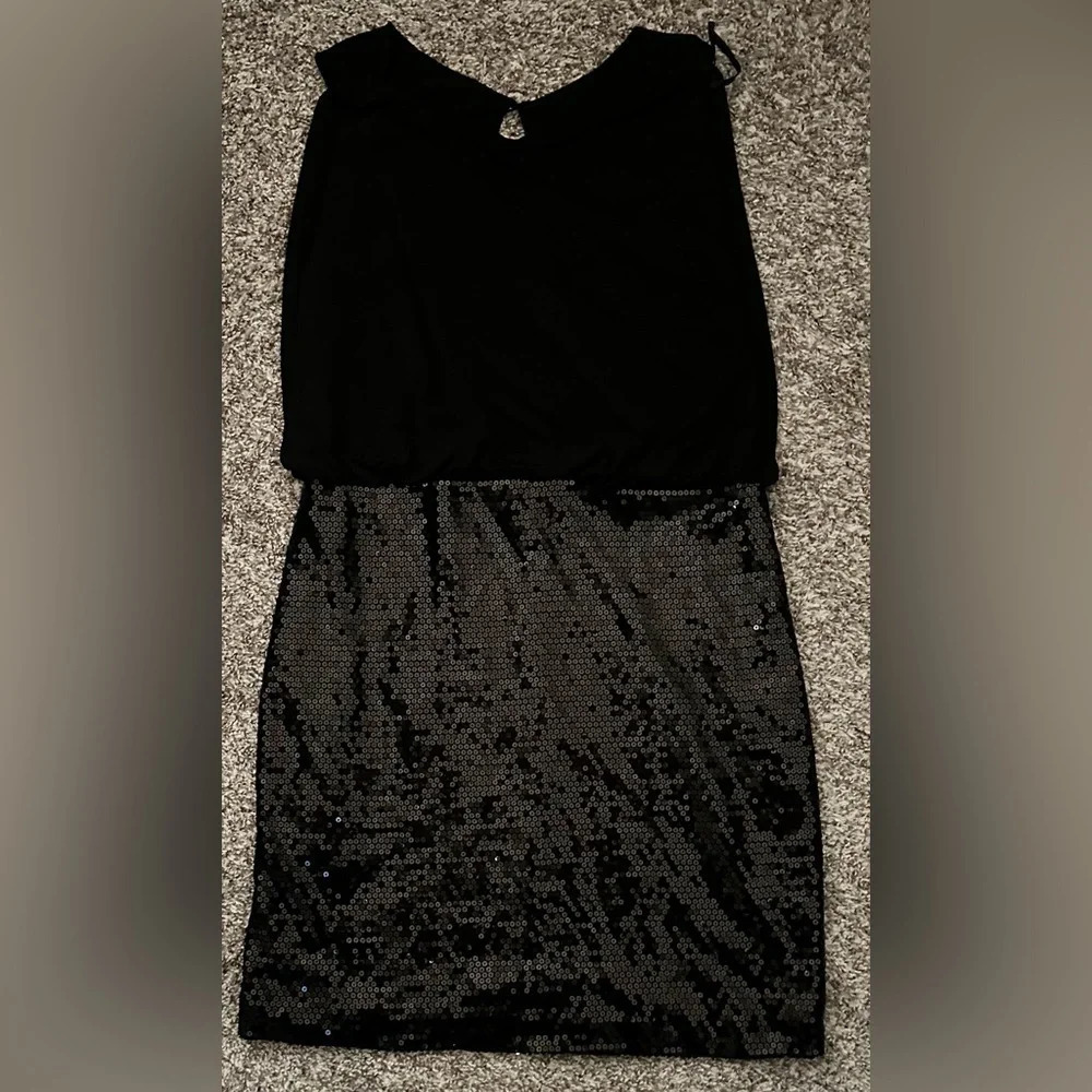 Cynthia Rowley Women’s Black sequence dress size 14 - Picture 1 of 9